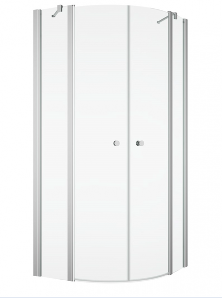 Ronal kabina półokrągła dwuczęściowa 80x200 cm, szkło przezroczyste, profile srebrny połysk SOR500805007