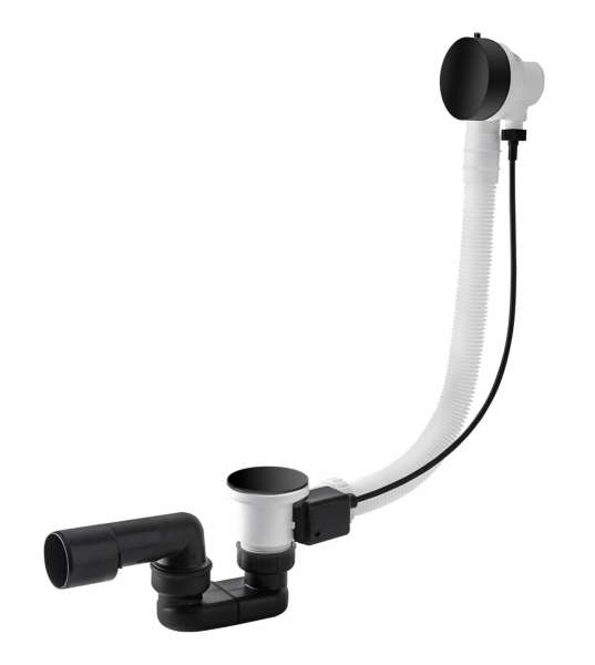 VEDO MINIMALISTA I Przelew wannowy z korkiem automatycznym 57 cm 246M/60/CZ czarny mat