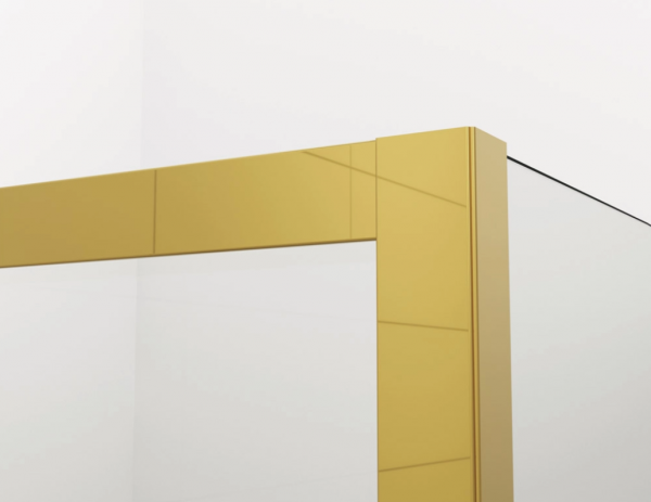 Ronal Sanswiss drzwi rozsuwane dwuczęściowe lewe 100-140x0-200 cm, szkło przezroczyste, profile GOLD LINE złoty CAS2GSM11207