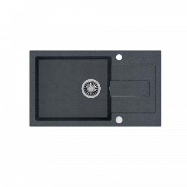 Quadron Zlewozmywak granitowy CHRISTIAN 136 XL – jednokomorowy, wpuszczany, black dotted/elementy czarne HCQC57845CZKPC