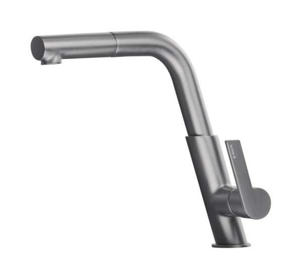 Deante Silia Bateria kuchenna z wyciąganą wylewką titanium BQSD73M