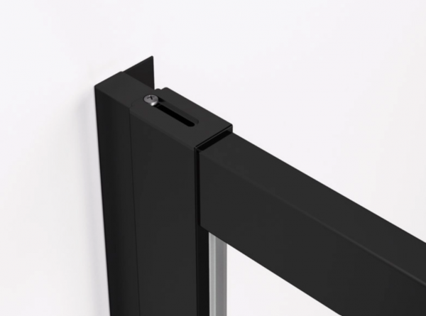 Ronal wejście narożne lewe z drzwiami rozsuwanymi, kabina asymetryczna 70x200 cm, szkło przezroczyste, profile BLACK LINE czarny mat TLSG0700607