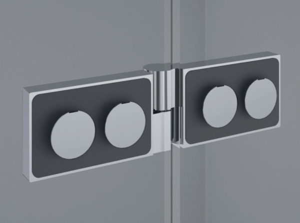 Ronal Sanswiss wejście narożne dwuczęściowe 100x200 cm, szkło Durlux 200, profile chrom PUE2PG1001022