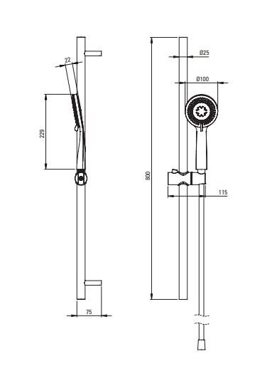 Deante Arnika Bateria nawannowa 3 otworowa czarny mat BQAN13M
