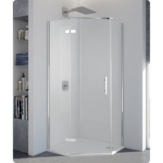 SanSwiss drzwi jendoczęściowe do kabiny pięciokątnej lewe szkło Satyna PUR51GSM11049