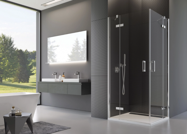 Ronal Sanswiss wejście narożne dwuczęściowe 75x200 cm, szkło Durlux 200, profile chrom PUE2PD0751022