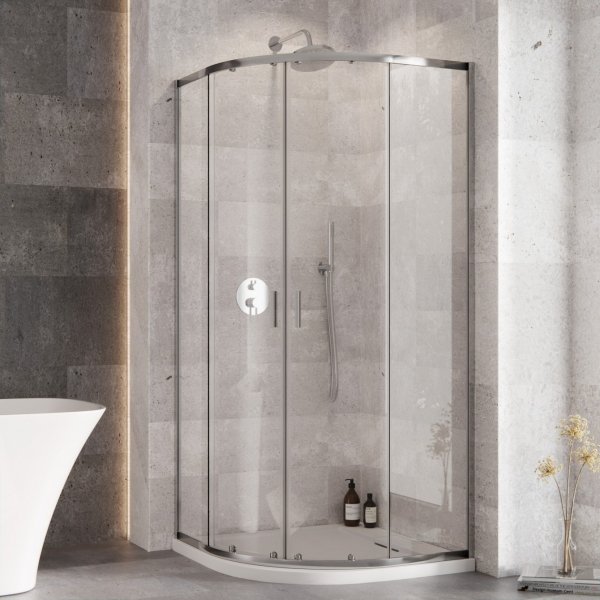 Besco Zarya Chrom kabina półokrągła 90cm ZP90190C