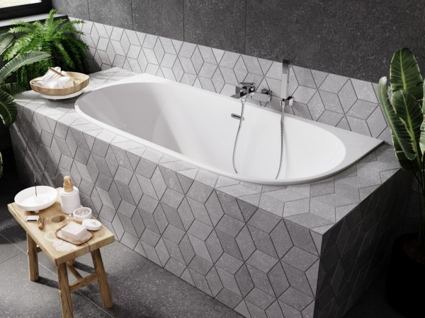 Besco Vica Slim+ wanna symetryczna 170 + syfon z przelewem biały WAVS170B+