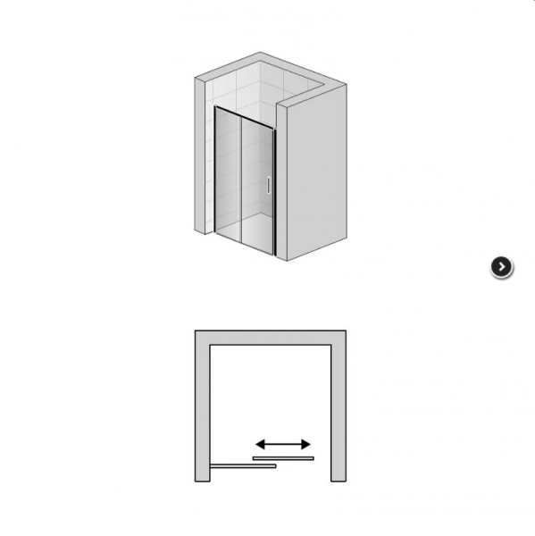 Ronal Top Line S drzwi prysznicowe 140 cm lewe czarny mat TLS2G1400607
