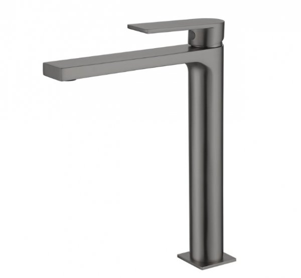 AQG Bateria umywalkowa wysoka Alpha Gun Metal z aeratorem redukującym przepływ 01ALP128GM