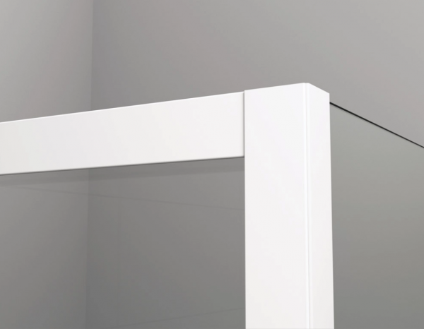 Ronal Sanswiss drzwi rozsuwane dwuczęściowe lewe 140,1-200x0-200 cm, szkło przezroczyste, profile WHITE LINE biały mat CAS2GSM20907