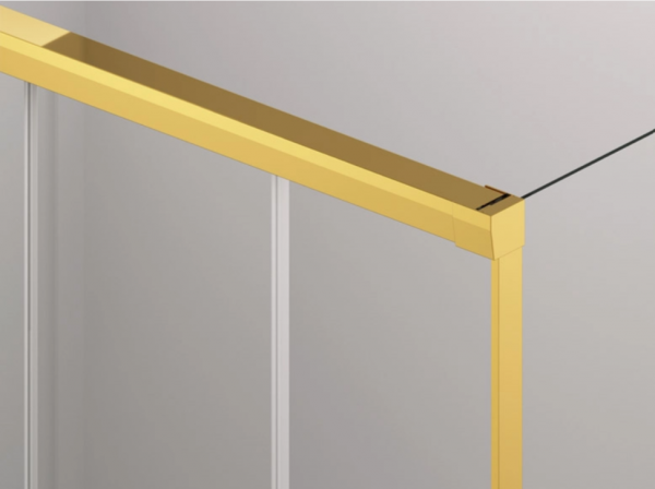 Ronal Sanswiss drzwi rozsuwane dwuczęściowe lewe 160x200 cm, szkło przezroczyste, profile GOLD LINE złoty CAS2G1601207