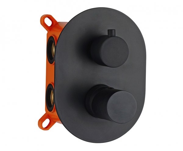 AQG Bateria prysznicowa podtynkowa 2-drożna Tube Czarny 01TUB351NG