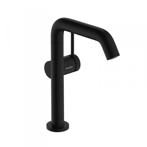 Hansgrohe Tecturis S Jednouchwytowa bateria umywalkowa 210 Finie, CoolStart z obrotową wylewką, z kompletem odpływowym Push-Open Czarny Matowy 73360670