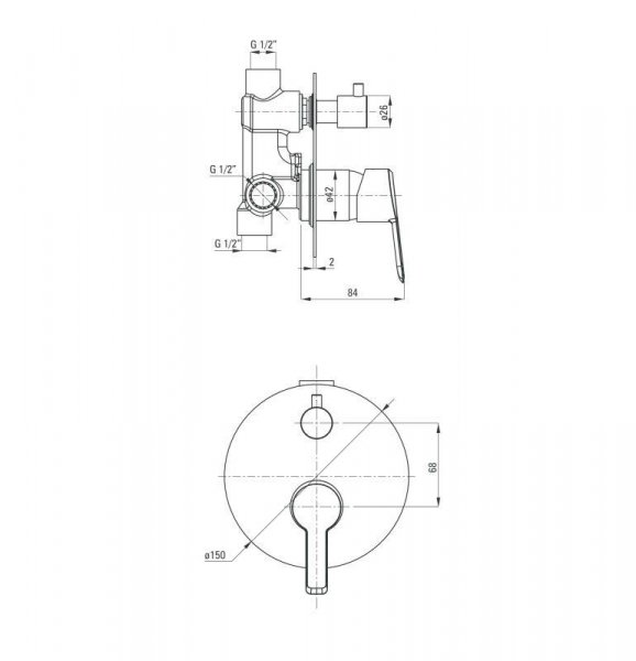 Deante Arnika Titanium Bateria wannowo-prysznicowa podtynkowa titanium BQAD44P