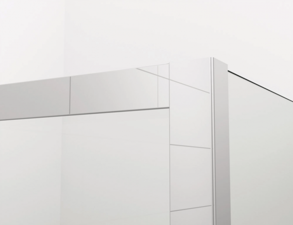 Ronal Sanswiss ścianka boczna 90° lub w linii 100,1-160x0-200 cm, szkło pas satynowy poziomy, profile chrom PURDT2SM41051