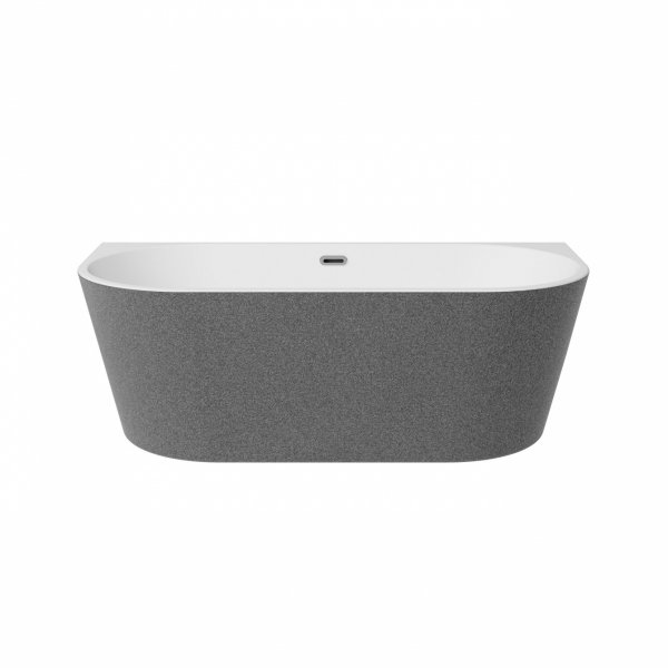 Besco Vica New Glam Srebrny wanna wolnostojąca 160 + klik-klak chrom z przelewem slim WA160VNSR