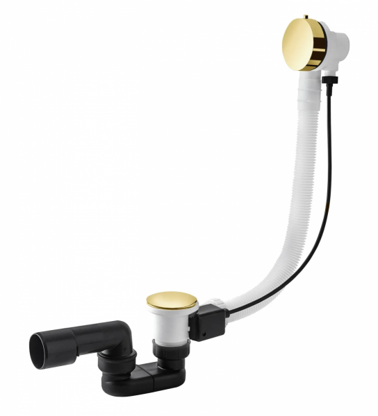 VEDO MINIMALISTA I Przelew wannowy z korkiem automatycznym 57 cm 246M/60/ZL złoty błyszczący