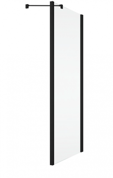 Ronal ścianka boczna 75x198,4 cm, szkło przezroczyste, profile BLACK LINE czarny mat SOLT307500607