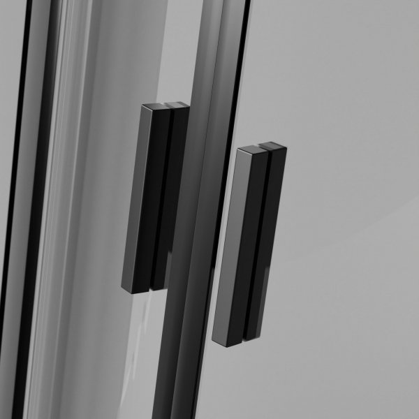 Besco Zarya Black kabina półokrągła 80 + brodzik Axim Stone Effect Black 80 ZBAXS80190