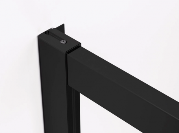 Ronal Top-Line S Black Drzwi prysznicowe przesuwne 90x200 cm lewe profile czarny mat szkło Durlux 200 Aquaperle TLSG0900622