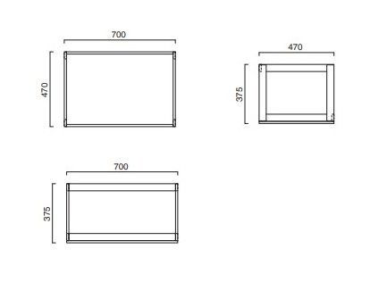 Catalano HORIZON 75 szafka podumywalkowa, podblatowa wykończenie szary mat 5M7550CS