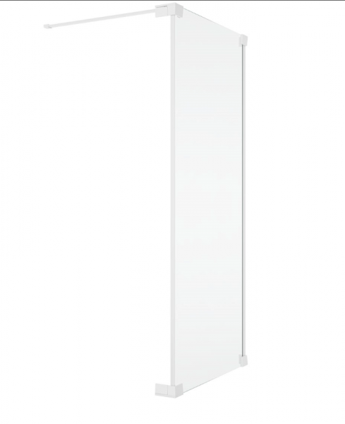 Ronal Sanswiss ścianka boczna 90,1-140x0-200 cm, szkło przezroczyste, profile WHITE LINE biały mat CAT2SM20907