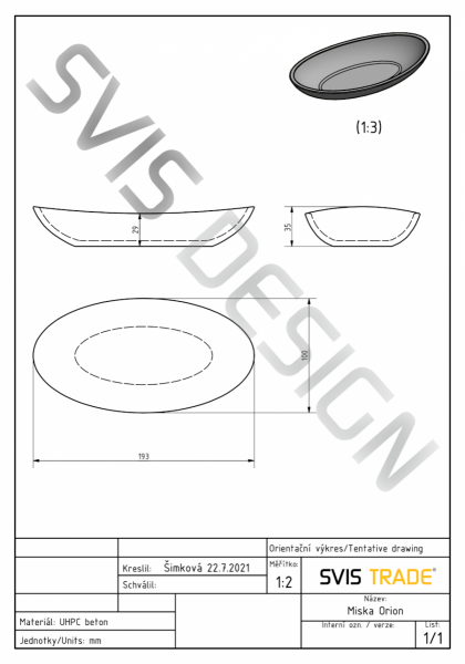 S.V.I.S.Design MISKA 19 CM ORION BASIC - VINTAGE FIOLETOWY, LAKIER PÓŁMATOWY