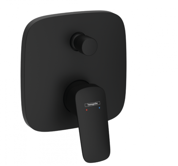 Hansgrohe Logis Jednouchwytowa bateria wannowa zgodna z normą EN 1717, podtynkowa do iBox universal czarny mat 71407670