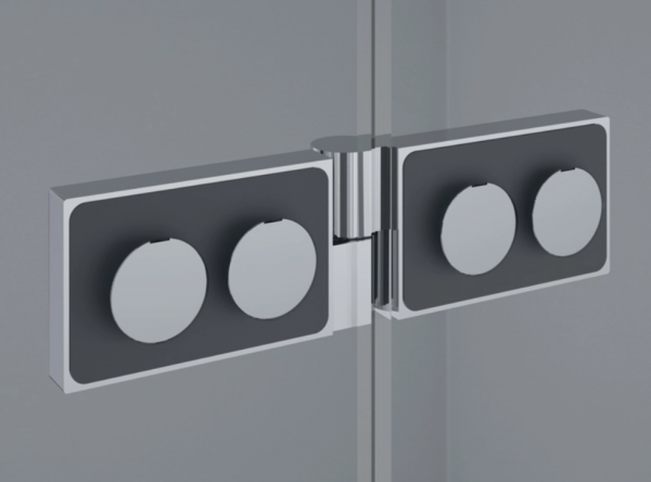 Ronal Sanswiss kabina półokrągła z drzwiami dwuczęściowymi 80x200 cm, szkło przezroczyste, profile chrom PU4P500801007