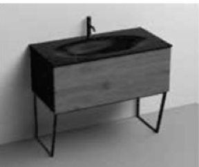 Kerasan 9334K2 szafka stojąca NERO/ROVERE PER SHAPE 102