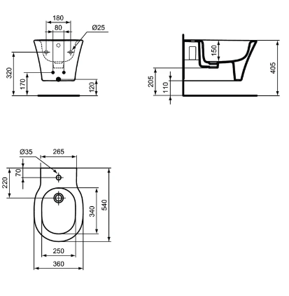 Ideal Standard CONNECT AIR connect air bidet wiszący E233501 