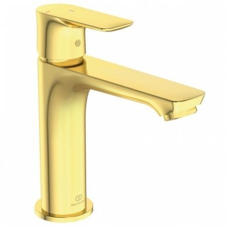 Ideal Standard Connect Air Bateria umywalkowa Blue Start z korkiem złoto szczotkowane połysk A7008A2