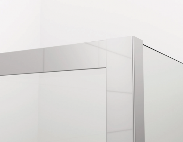 Ronal Sanswiss drzwi wahadłowe dwuczęściowe z profilem przyściennym 80x200 cm, szkło przezroczyste, profile Srebrny połysk CA2C0805007