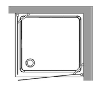 Kerasan Kabina kwadratowa lewa, szkło piaskowane profile złote 100x100 Retro 9150S1