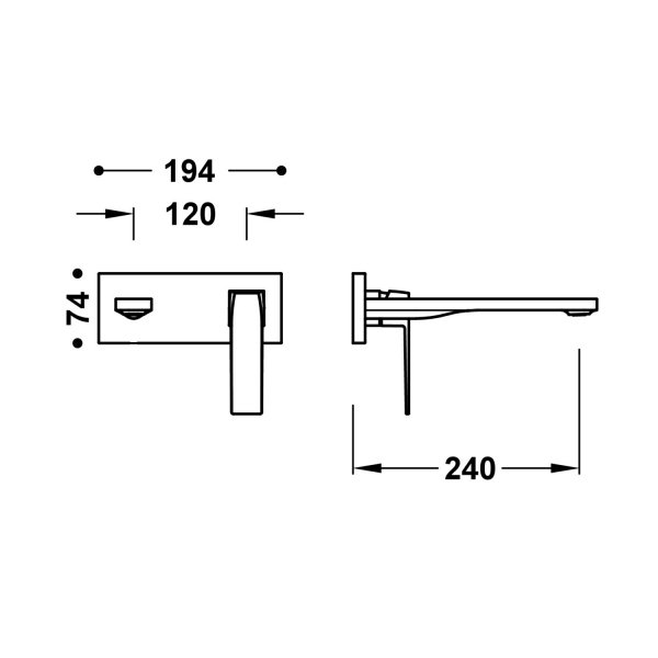 Tres SLIM ELEMENT NAŚCIENNY DO PODTYNKOWEGO KORPUSU BATERII UMYWALKOWEJ-20230032OM