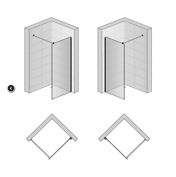 Ronal Sanswiss Easy ścianka wolnostojąca Walk-in 120 cm złoto szczotkowane STR4P1201307