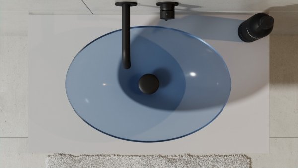Besco Anya Blue Wave umywalka nablatowa + syfon chrom UMA50BWC