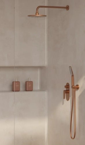 Vedo Aletta Rosso Kompletny system natryskowy podtynkowy III miedź szczotkowana VBA5223/25/SM