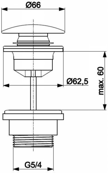 KFA uniwersalny klik-klak stalowy INOX 66032022