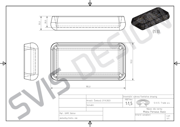  S.V.I.S.Design MISKA 18,5 CM PERSEUS BASIC - BARDZO JASNY CEGLASTY, BEZ DEKORU, BEZ LAKIERU