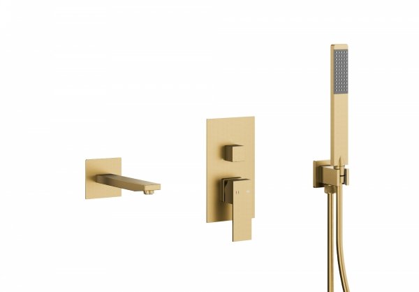 KFA LOGON BRUSHED LIGHT GOLD podtynkowy zestaw wannowy z baterią 3 funkcyjną 513940139