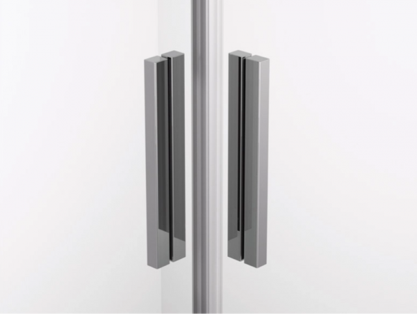 Ronal wejście narożne prawe na wymiar z drzwiami rozsuwanymi, kabina asymetryczna 60-90x0-200 cm, szkło Durlux 200, profile biały TLSDSM10422