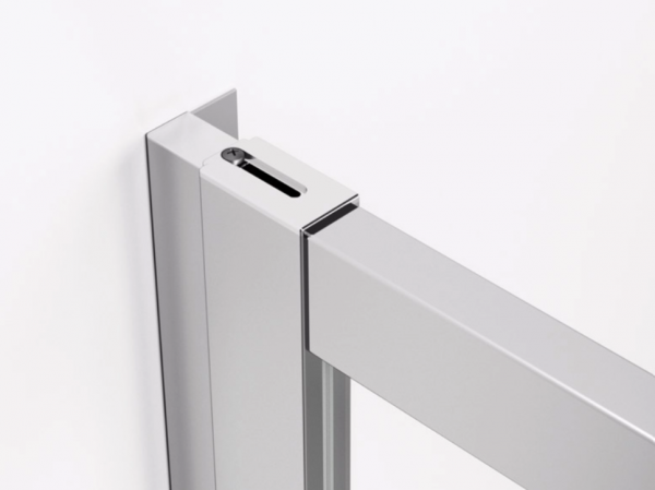 Ronal wejście narożne lewe na wymiar z drzwiami rozsuwanymi, kabina asymetryczna 60-90x0-200 cm, szkło Durlux 200, profile srebrny mat TLSGSM10122