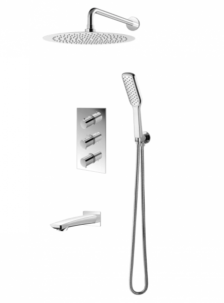 VEDO DESSO CROMO Kompletny system wannowo-natryskowy podtynkowy I TERMO deszczownica o śr. 250 mm VBD4231/25/CH/TERMO chrom