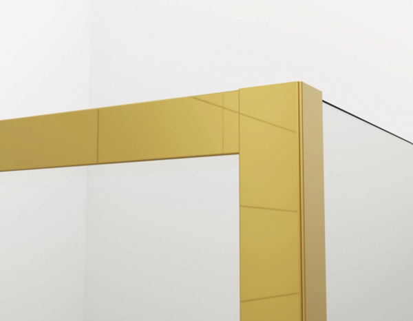 Ronal Sanswiss drzwi wahadłowe dwuczęściowe z profilem przyściennym 140x200 cm, szkło przezroczyste, profile GOLD LINE złoty CA2C1401207