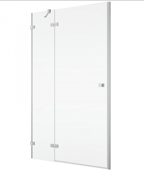 Ronal drzwi jednoczęściowe prawe ze ścianką stałą w linii 80x200 cm, szkło przezroczyste, profile srebrny połysk AN13WD08005007
