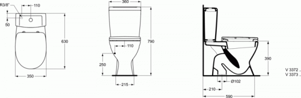 Ideal Standard eurovit+ kompakt z odp. pion. V337301