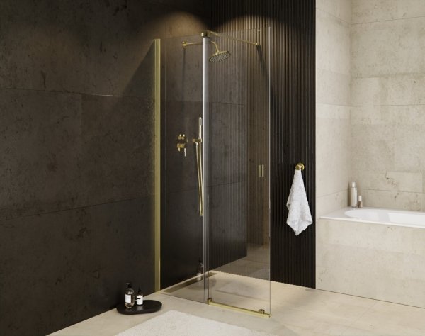 Besco Vayo Gold Kabina Walk in 110x200 cm Złota VYG100200C