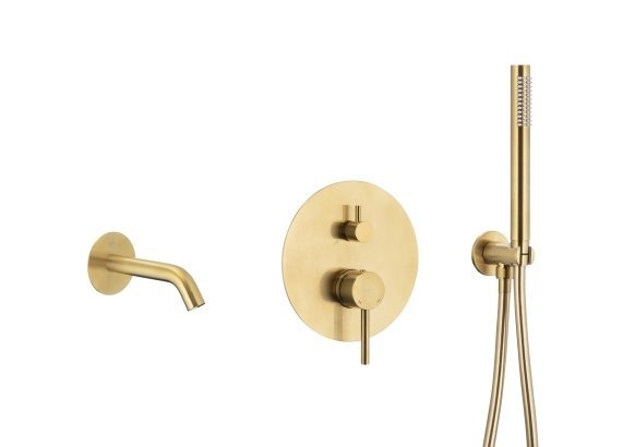 KFA MOZA BRUSHED GOLD ZESTAW WANNOWY PODTYNKOWY Z BATERIĄ 3-FUNKCYJNĄ 503940131